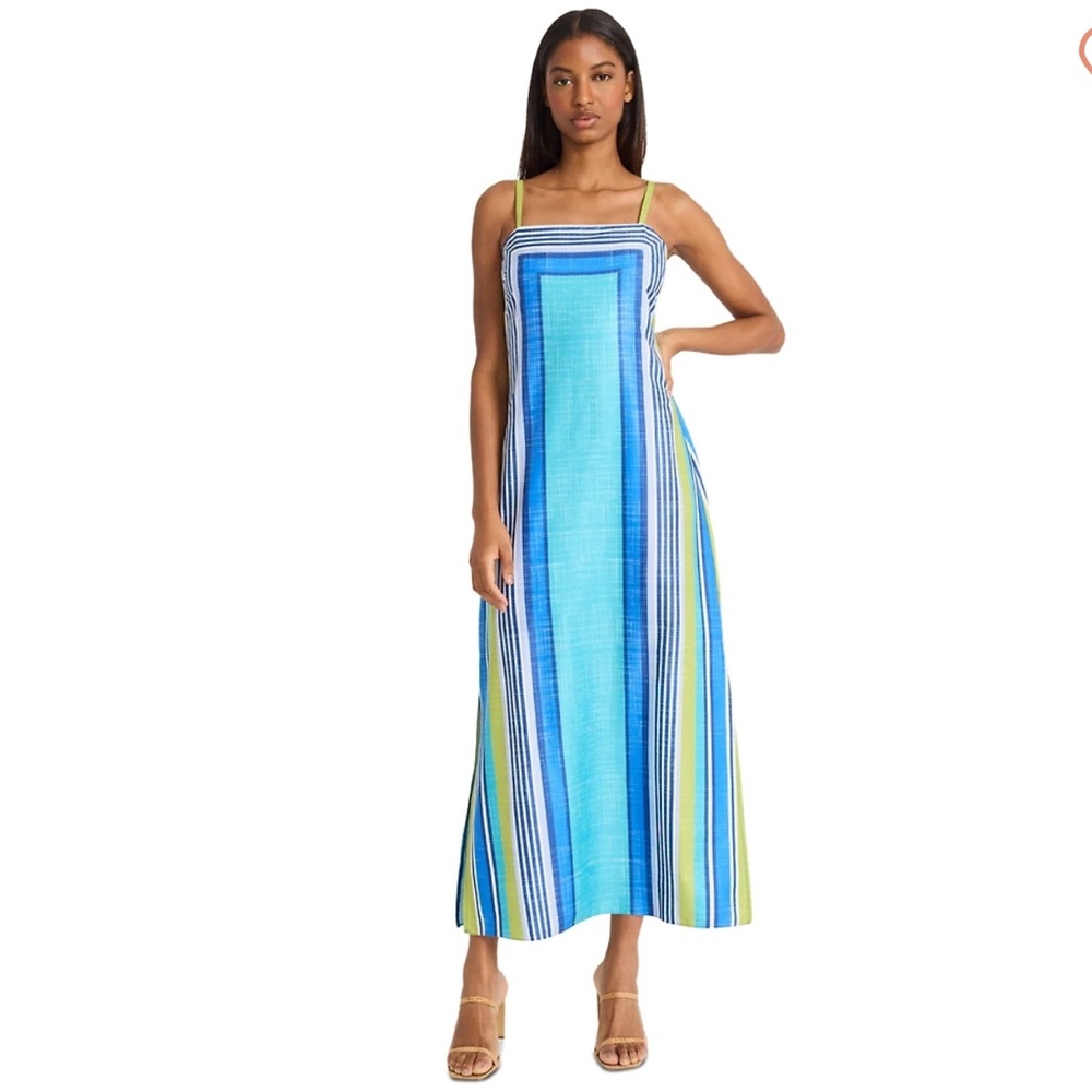 Donna Morgan Women's Striped Side-Slit Maxi Dress - Size 18